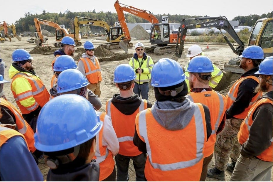 Here is a group of our heavy equipment training students gathered in a meeting with an instructor. Our heavy equipment operator school is close to you. Just a bus or plane ride away.